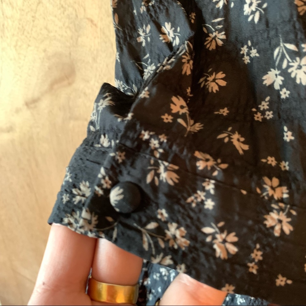 ZARA Babydoll Floral Black Mini Dress - Picture 4 of 6